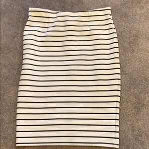 White & Black Pencil Skirt